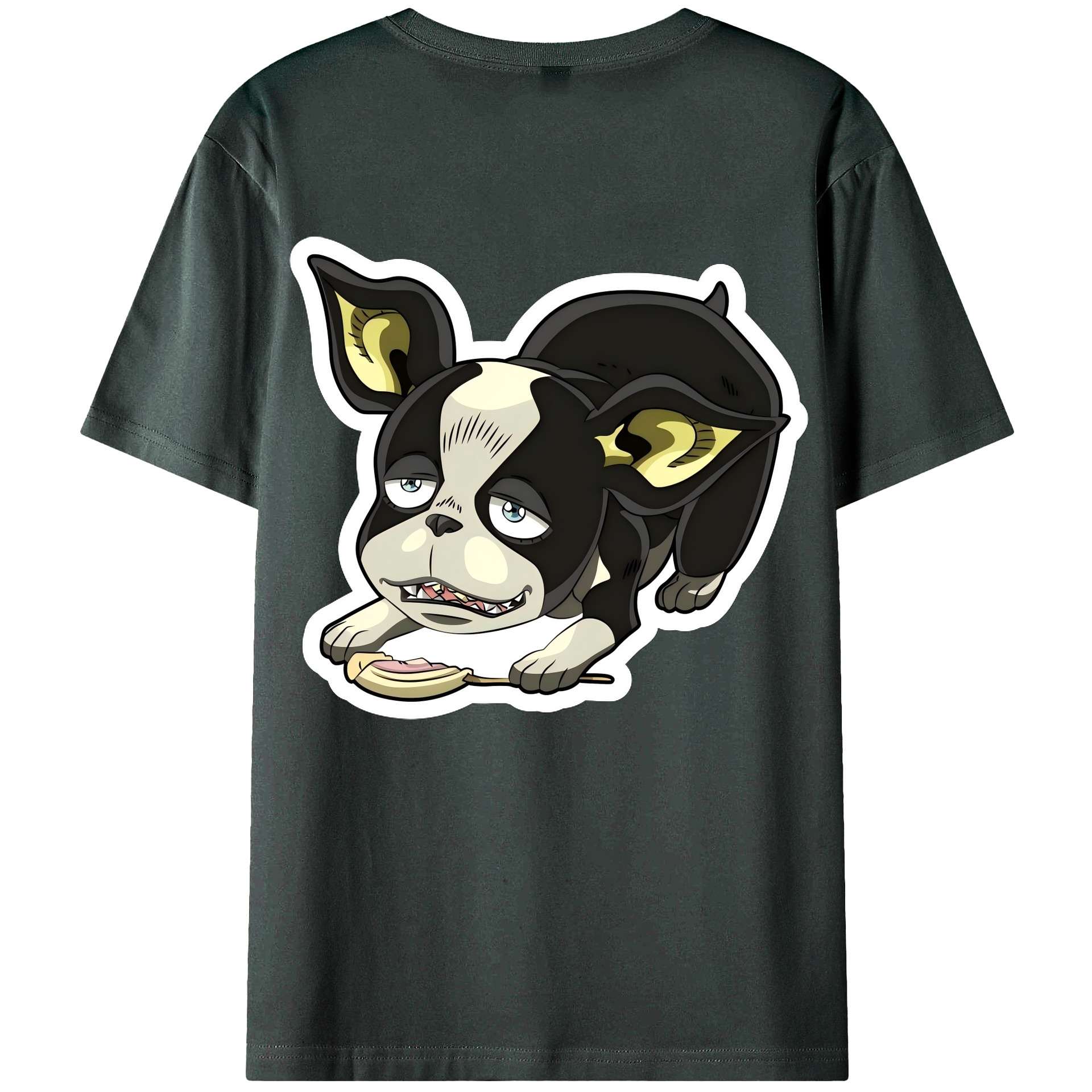 （画像用） ジョジョの奇妙な冒険 イギー JoJo's Bizarre Adventure Iggy 綿100％ メンズ半袖Tシャツ（バックプリント） 通気性